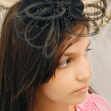 Derby Pearl Black Fascinator