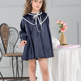 Navy Collar Tea Dress