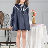 Navy Collar Tea Dress