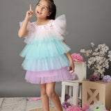 Unicorn Rainbow Layered Dress