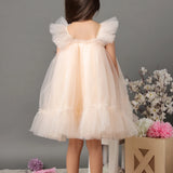 Peachy Petal Flutter Dress