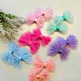 Pretty Tulle Bow Clip Set