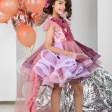 Dusty Flower Girl Dress with Tail