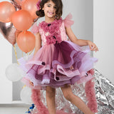 Dusty Flower Girl Dress with Tail