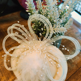 Derby Pearl White Fascinator