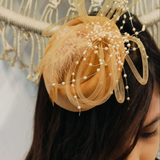 Derby Pearl Gold Fascinator