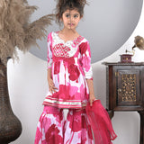 Fuschia Garden Sharara set