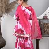 Fuschia Garden Sharara set