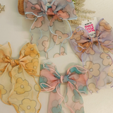 Floral Organza Bow Clip