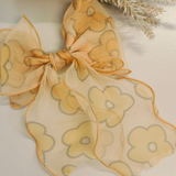 Floral Organza Bow Clip