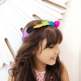 Feathered Rainbow Tiara Band