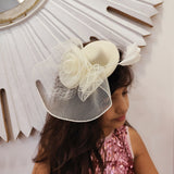 Hat White Fascinator with Veil