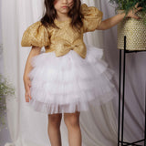 Ivory Elegance Ruffles Frock