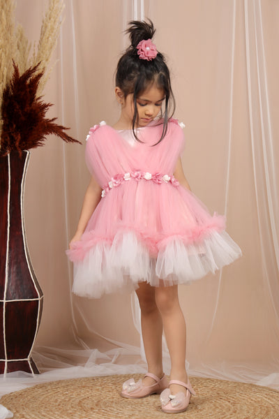 Rose Flower Gown with Wings- Pink - Tutus By Tutu (TBT)