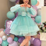 Minty Elegance Shimmer Dress