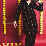 Twinkling Black Velvet Suit