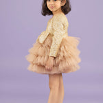Golden Colour English Party Frock 