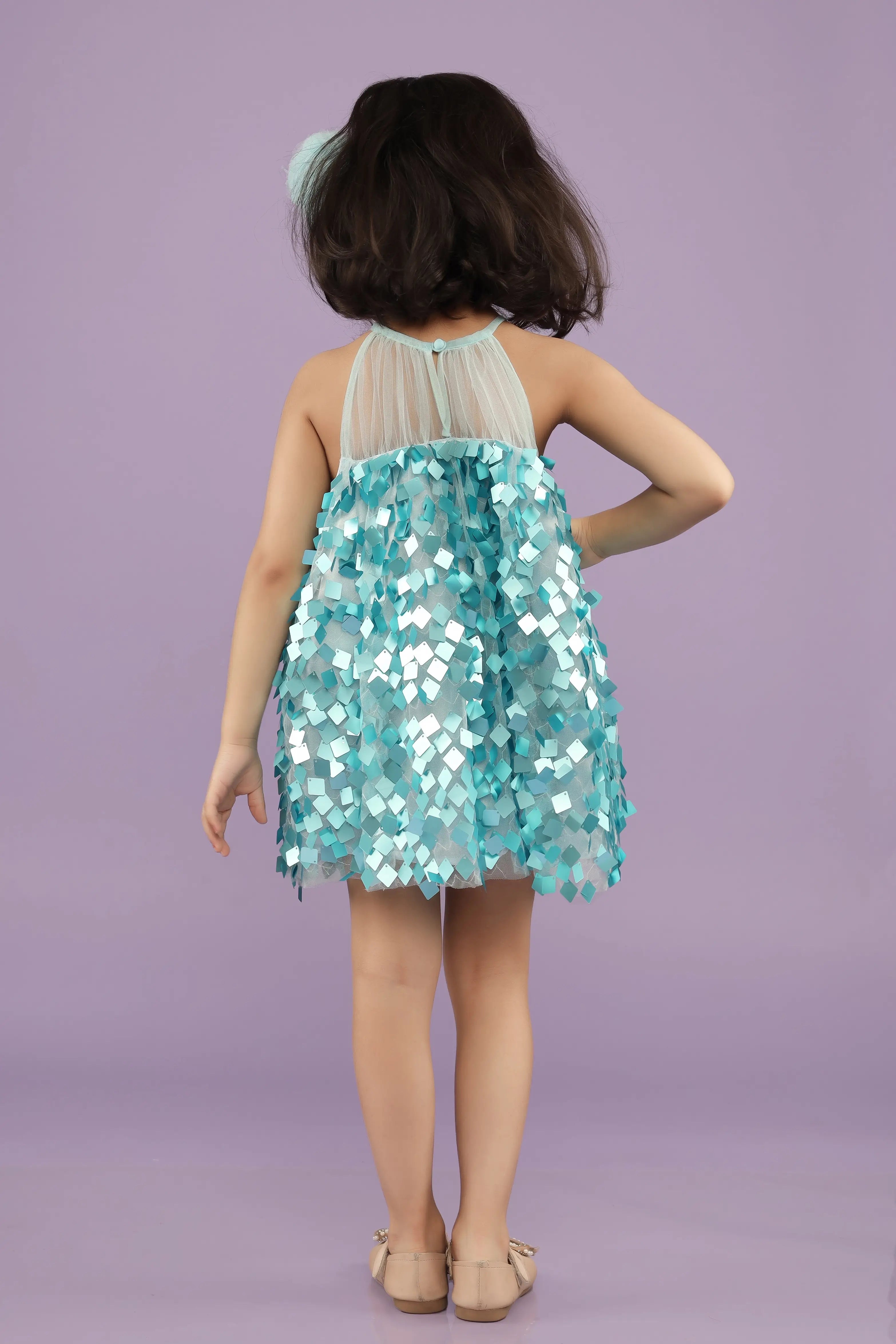 Blue Sparkler Tunic Party Dress for Girls