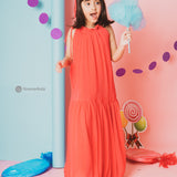 Coral Taffe Maxi Dress