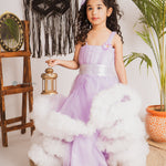 Lavender & Blue Ruffled Gown 