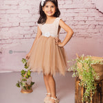 Crochet Top Tulle Gown for Girls 