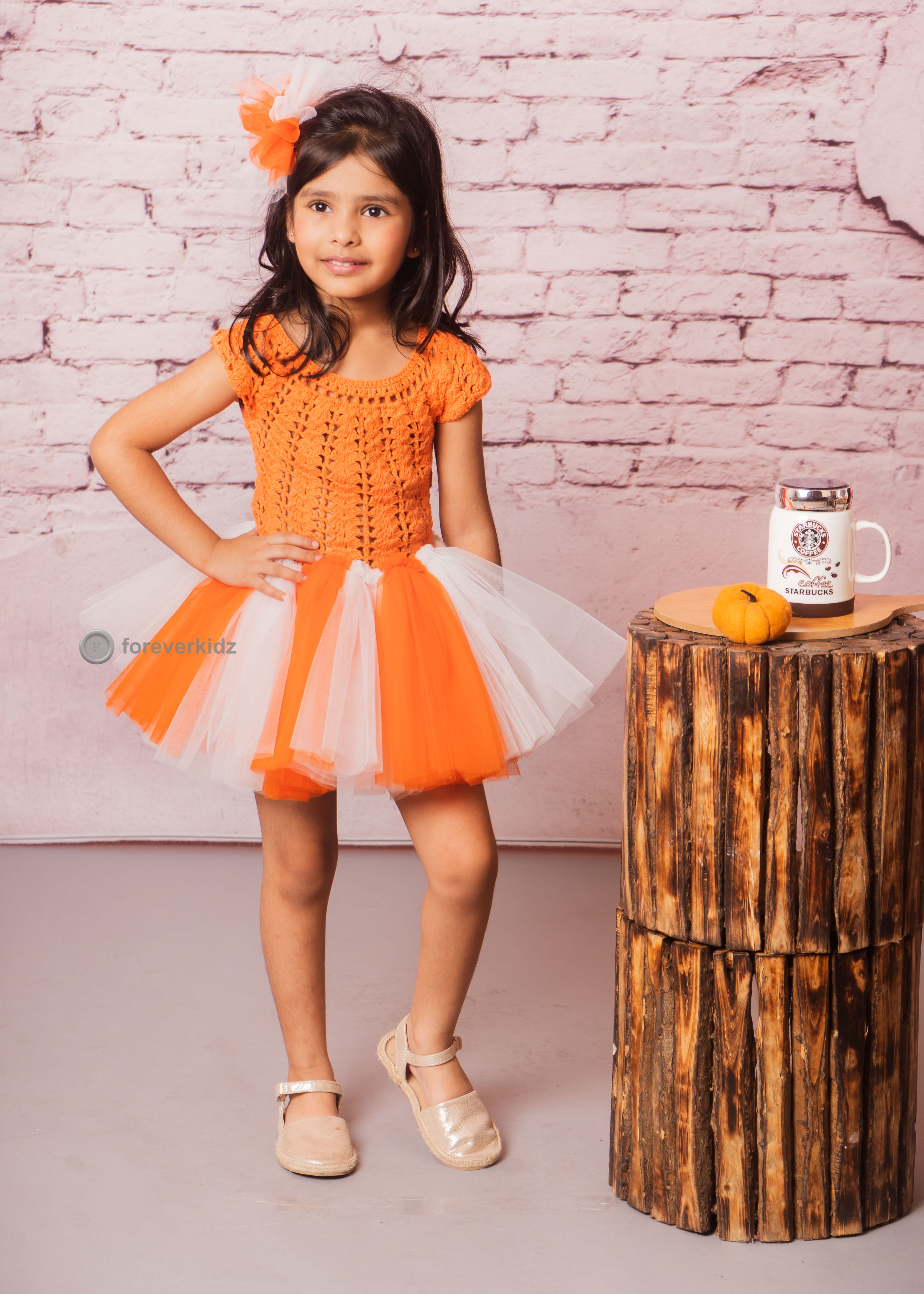 Orange Blaze Tutu Party Dress for Girls 