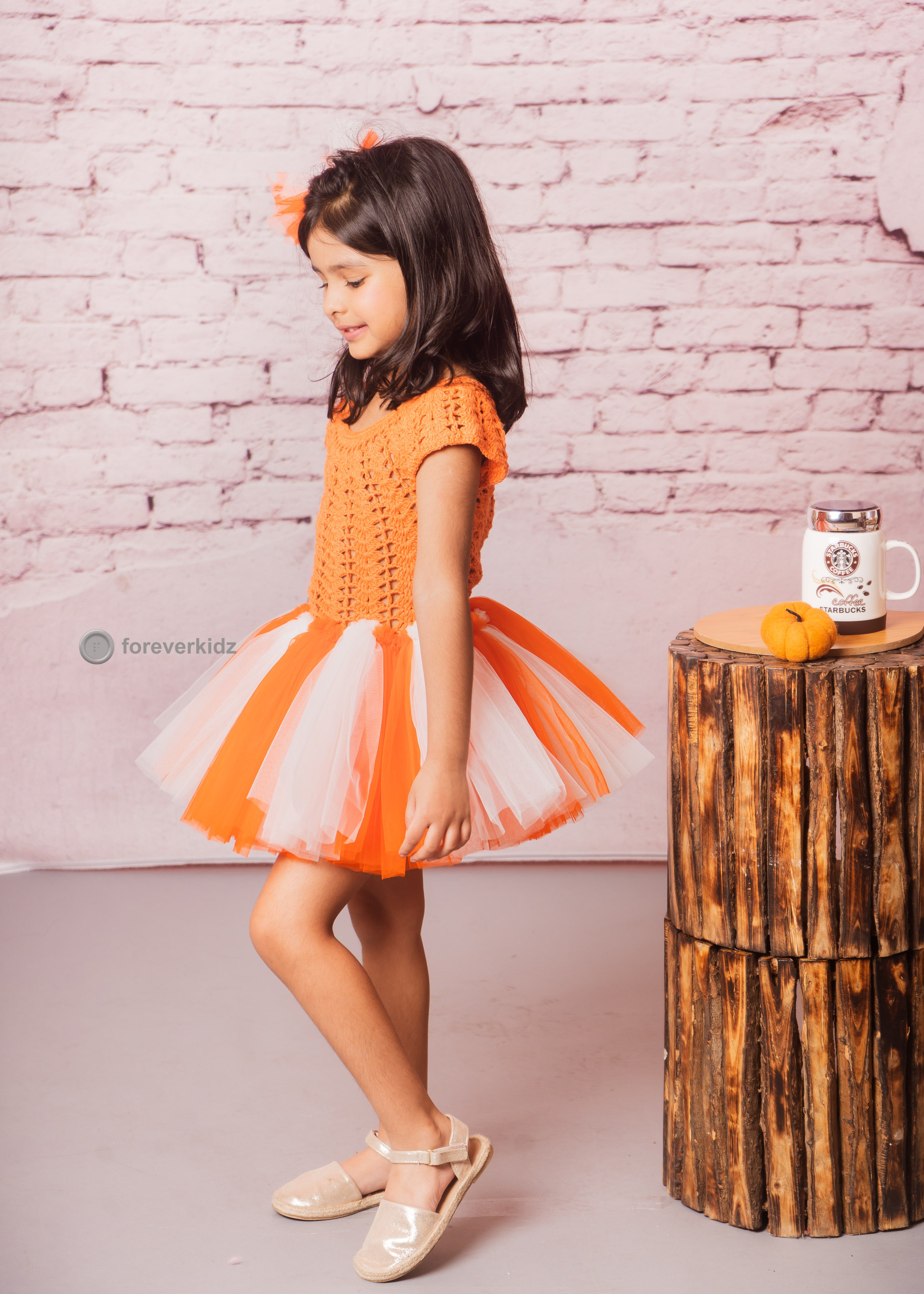 Orange Color Tutu Dress 