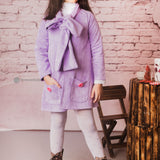 Suede Lavender French Coat for Girls 