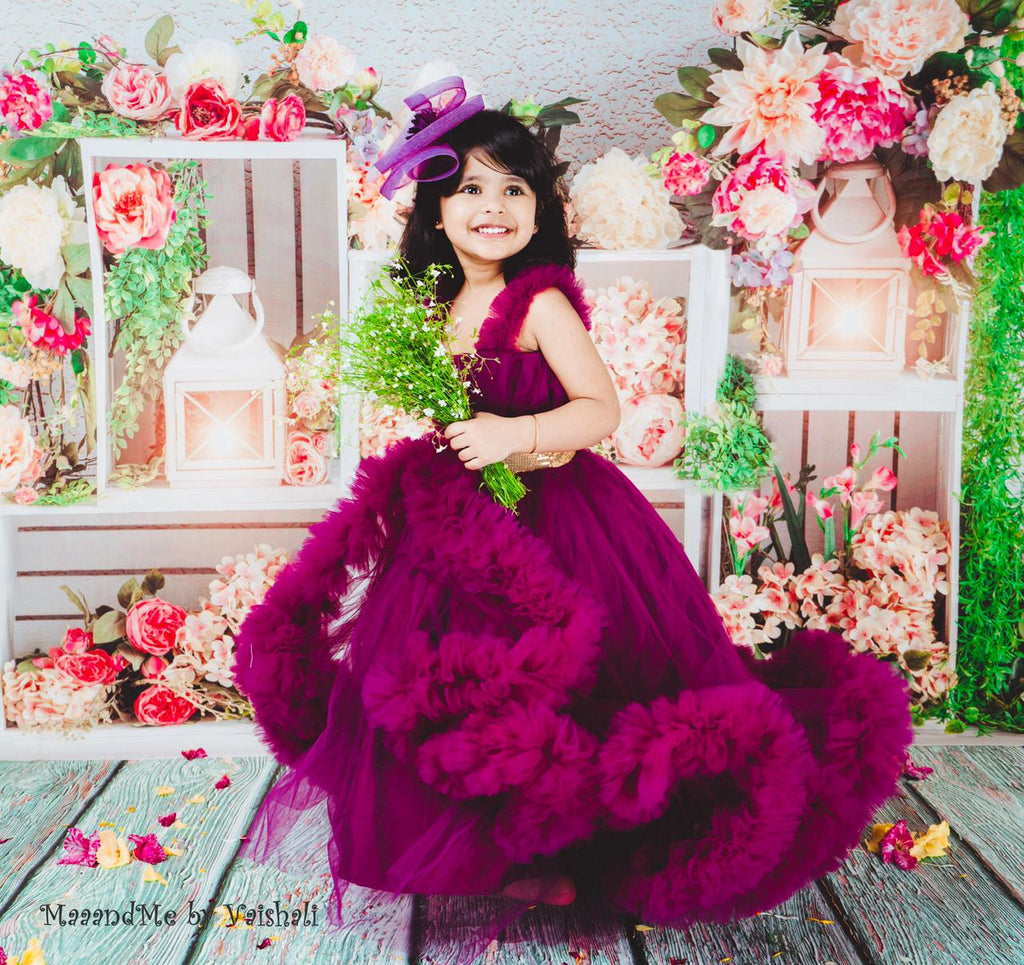 Buy Plum Luxury Party Gown for Girls Online - ForeverKidz