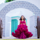 Plum Luxury Party Gown for Lil Girls