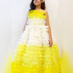 Yellow Ruffle Birthday Party Gown 