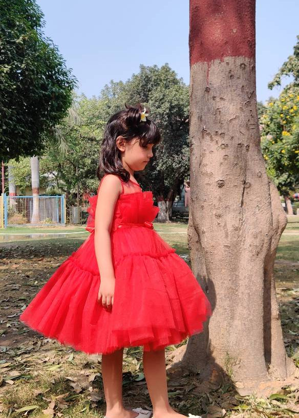 girls red dress