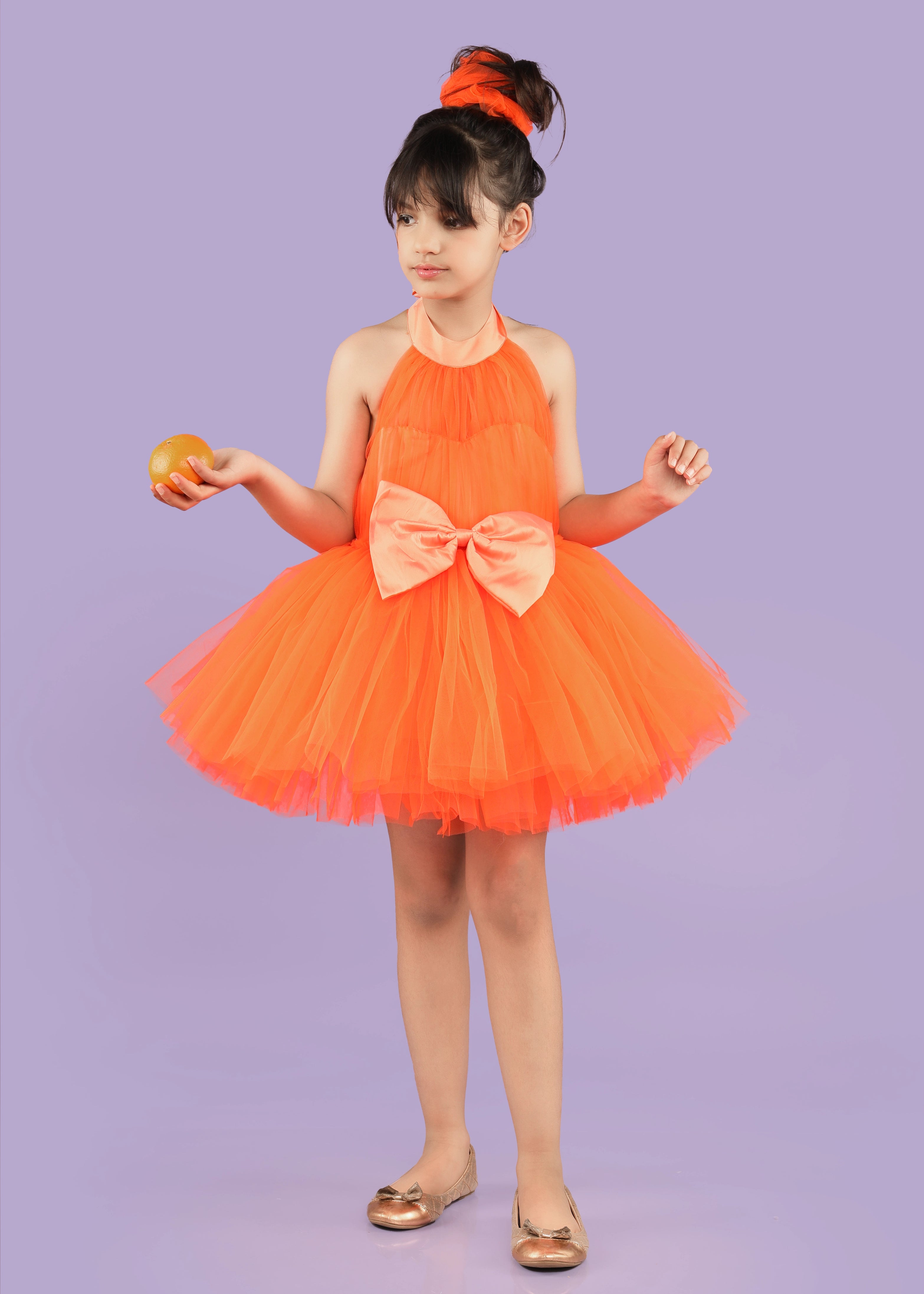 Orange Pulp Dress for Girls