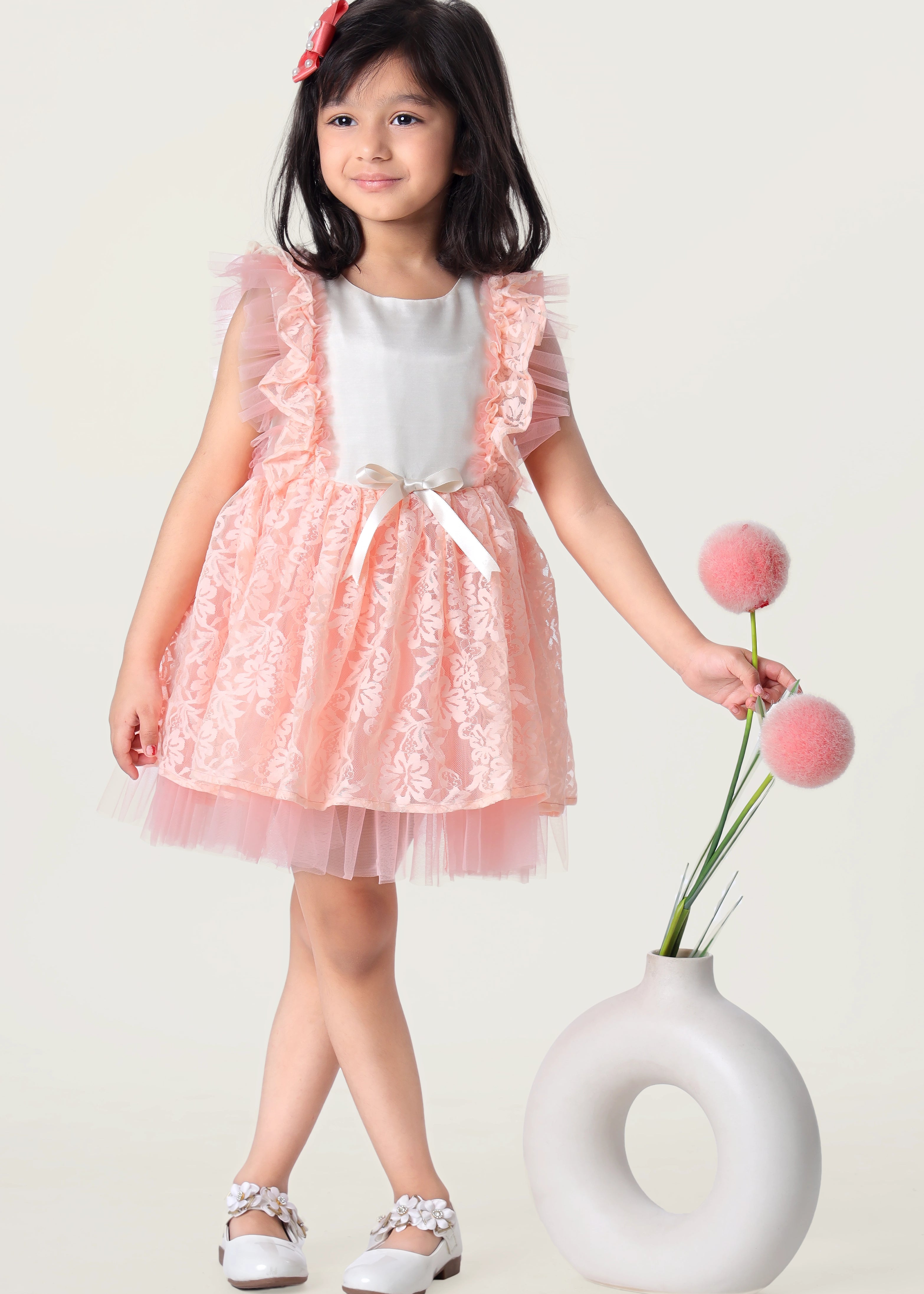 Peach Blossom Frock for Kids