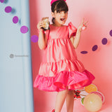 Peach Macaron Frilly Dress