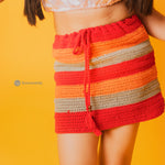 Stripped Crochet Skirt for Little Girls 