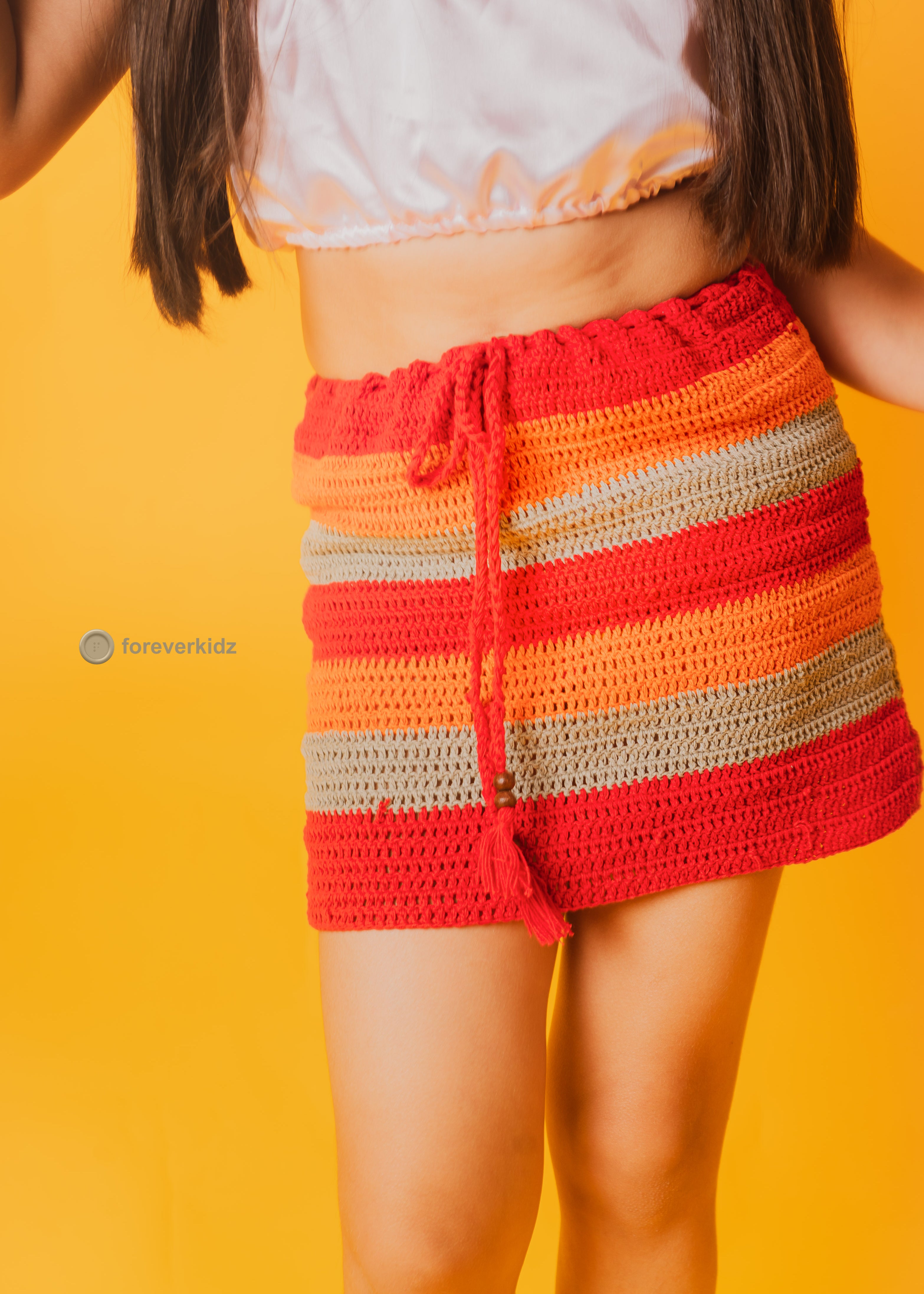 Stripped Crochet Skirt for Little Girls 
