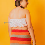 Crochet Stripes Skirt for Party 