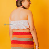 Crochet Stripes Skirt for Party 