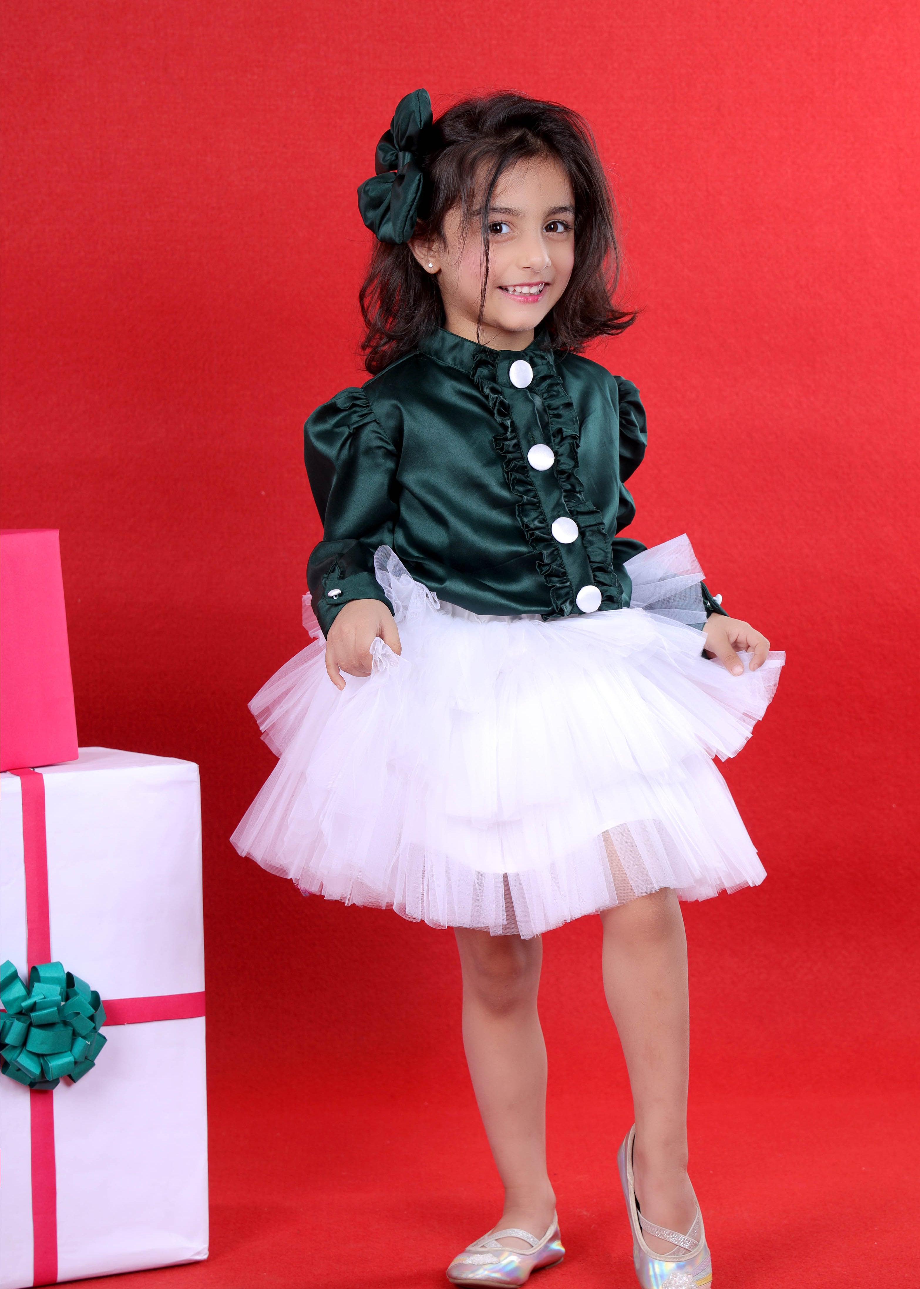 Satin and Tulle Twirl Dress for Girls 