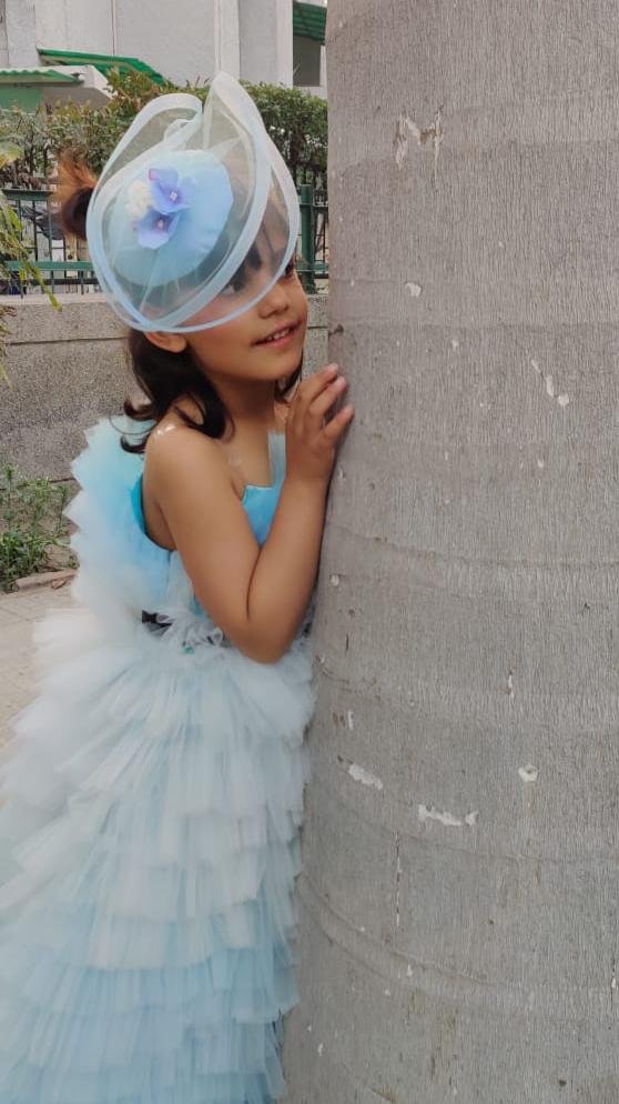 Blue Fancy Hair Cap Fascinator