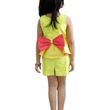 Flaming Peplum Bow Dress