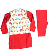 Dazzling Scooter Print Kurta Pyjamas Jacket Set